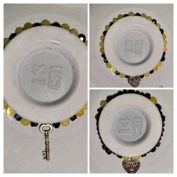 Gold Lock and key bracelet sets - Picture 1 of 11